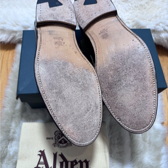 Alden Men’s Dark Brown Leather Full Strap Slip-On Loafers Size 10.5C - Picture 10 of 11